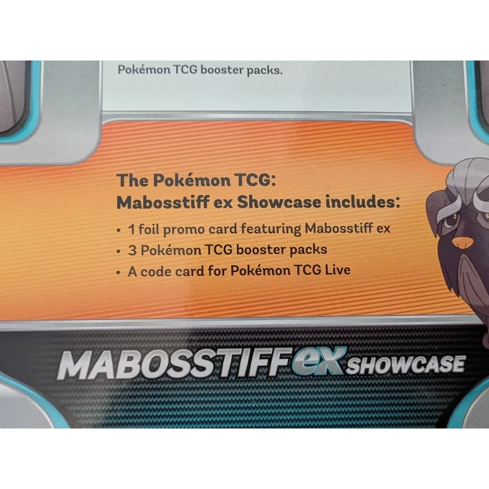 Pokemon TCG Mabosstiff ex Showcase Box Sealed Promo & 3 Booster Packs New in Box